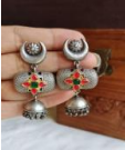 Antique Oxidized Silver Plated Brass Earrings