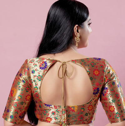 Minakari Floral Weaving Banarasi Brocade Blouse