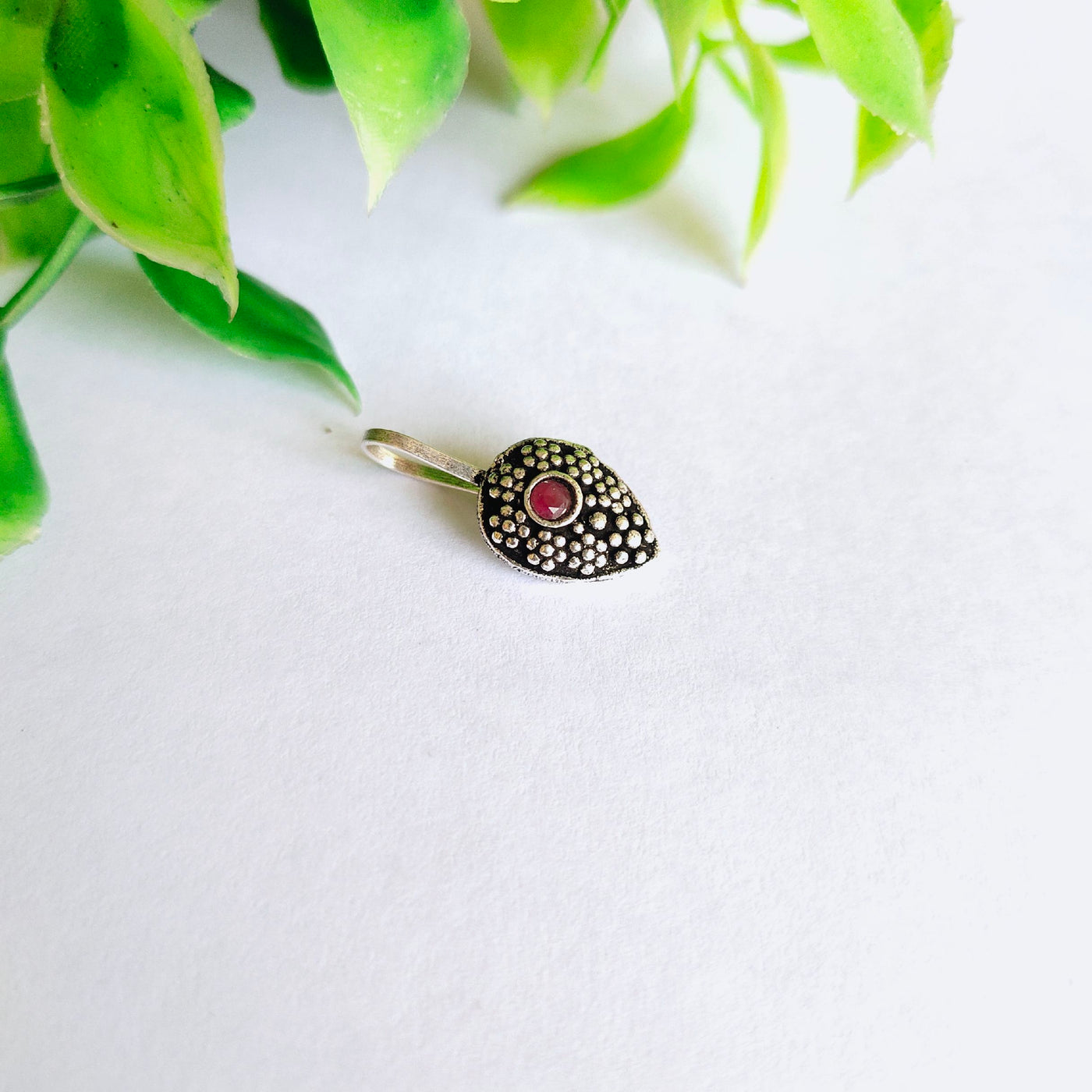 Teardrop Shaped Silver Plated Brass Clip on Nose Pin